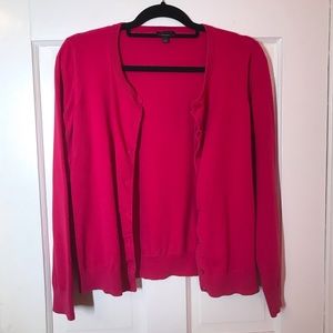 Talbots Cardigan - L magenta Pima cotton
